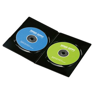 スリムDVDトールケース 2枚収納 10枚セット ブラック 一般的なセルDVDの半分の厚さ7mm サンワサプライ DVD-TU2-10BKN 送料無料 新品