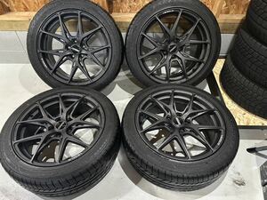 【極美品 走行1000km 23年タイヤ】RAYS VERSUS VV21S 19インチ 8J+48 114.3 APJ / GOODYEAR EAGLE LS EXE 245 45R19 ZR-V フォレスター 等