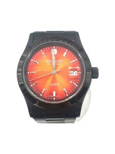 SWISS MILITARY WATCH◆デイト_10気圧防水_クォーツ腕時計/アナログ/ステンレス/ORN/BLK