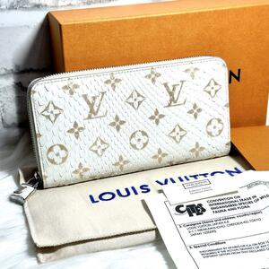 美品 ルイヴィトン モノグラム パイソン ジッピーウォレット 長財布 ホワイト LOUIS VUITTON カデナ 南京錠 白 ラウンドファスナー ジップ