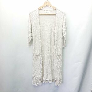 ◇ MISCH MASCH ミッシュマッシュ 七分袖 ロングカーディガン サイズM グレ－ レディース E