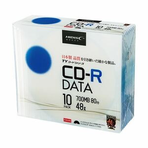 【新品】（まとめ）ハイディスク データ用CD-R700MB 48倍速 ホワイトワイドプリンタブル 5mmスリムケース TYCR80YP10SC1パック