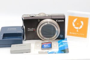 同梱歓迎【良品/動作品】CANON キャノン POWERSHOT SX200 IS (SDカード、バッテリー、充電器付） #6284