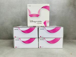 k0608-01★未使用 携帯電話 Disney mobile F-08D 富士通 / FUJITSU スマホ ガラケー 本体 docomo まとめて5点