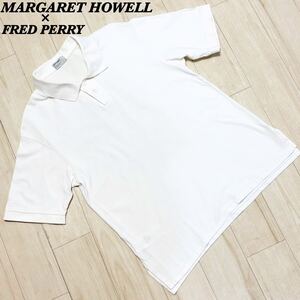 FRED PERRY フレッドペリー MARGARET HOWELL マーガレットハウエル ポロシャツ ローレルリース コラボ ダブルネーム ホワイト Mサイズ