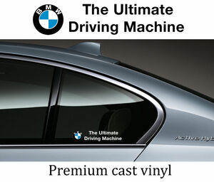 海外 限定品 送料込み BMW Ultimate driving machine car graphic decal Stickerステッカーデカール 2枚セット 30cm ホワイト　ステッカー