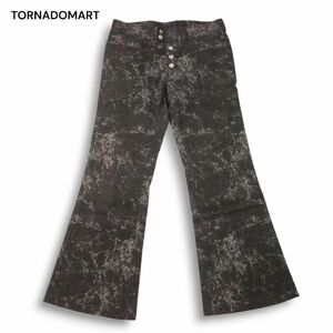 TORNADOMART トルネードマート 通年 クラック柄★ ストレッチ ベルボトム フレア パンツ Sz.L　メンズ 日本製　I4B01630_9#R