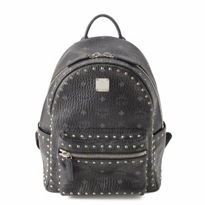 【エムシーエム】MCM　VISETOS ヴィセトス スタッズ バックパック リュック ブラック 【中古】【正規品保証】200082