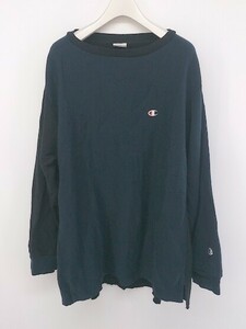 ◇ HARE × Champion ワンポイント 長袖 トレーナー カットソー サイズXS ネイビー ブラック メンズ P