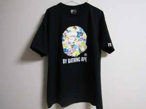 A BATHING APE アベイシングエイプ BAPE マルチカモ 猿カモ マルチ迷彩 Ｔシャツ 黒【XL】試着程度 美品 クリーニング済み