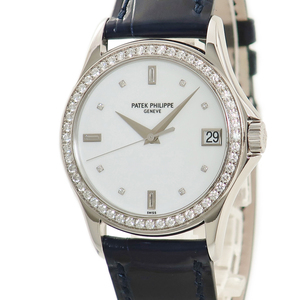 【3年保証】 パテックフィリップ カラトラバ 5108G-012 K18WG無垢 純正ダイヤ 白 自動巻き メンズ 腕時計