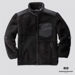 UNIQLO エンジニアドガーメンツ コラボ コンビネーションフリースジャケット Black L 新品未使用タグ付き