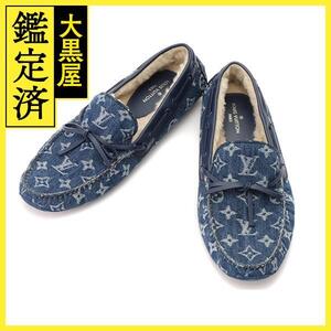 LOUIS VUITTON　ルイヴィトン　LVドライビングシューズ　メンズ7ハーフ　ブルー　デニム/ボア　2143700177936　【432】