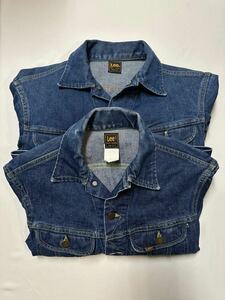 80s vintage Lee denim jacket 2枚set ヴィンテージ リー デニムジャケット 古着 USA製 GM・TEREX 38R,? まとめ売り