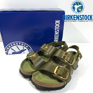 BIRKENSTOCK ビルケンシュトック Milano Big Buckle OiIed Leather ミラノ ビッグバックル オイルド レザー サンダル 39 25cm Olive Green