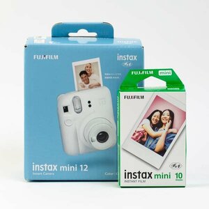 【未使用品】FUJIFILM 富士フィルム instax mini 12 チェキ インスタントカメラ ホワイト フィルム 箱付 #36379