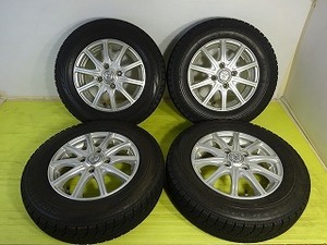 ★ブリヂストン　T.R.G.★145/80R13 13x4.00B +46 4穴 100★中古 タイヤホイールセット 4本 スタッドレス【送料無料】AOM-K1154 青森