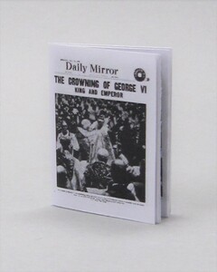 12分の1ミニチュア　ドールハウスサイズ　復刻新聞　Daily Mirror　1937年