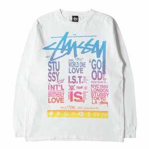 STUSSY ステューシー Tシャツ サイズ:XL グラデーション グラフィック ロングスリーブ Tシャツ ホワイト 白 トップス カットソー 長袖