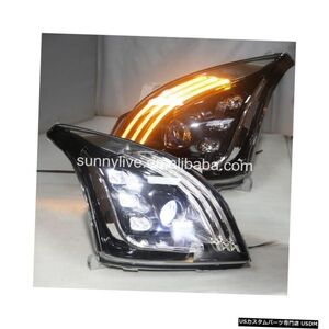 輸入カーパーツ 2003-2008年の完全な導かれたヘッドライトプラドFJ120 LED黒ハウジング Full led head