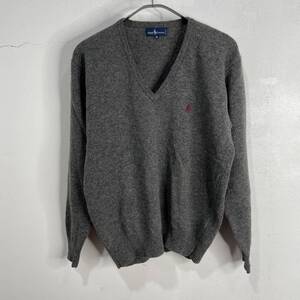 ☆送料無料☆Ralph lauren☆ラルフローレン☆Vネックセーター☆レディースM☆ウール☆グレー☆C２３