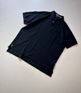 “ RALPH LAUREN ” THE BIG SHIRT UNDER PONY POLO SHIRT ラルフローレン ビッグシャツ 裾ポニー ポロシャツ 黒 ブラック L