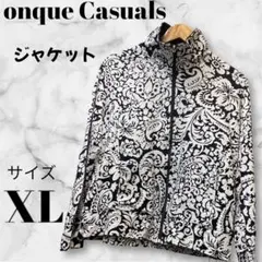 良品❗️【onque Casuals】⭐️ジャケットブラック花柄サイズXL大きい