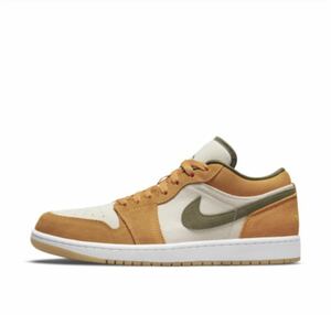 NIKE AIR JORDAN 1 LOW WHITE/MEDIUM OLIVE-LIGHT CURRY 26.0cm