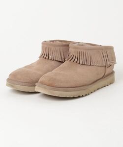 「UGG」 フリンジブーツ 24.0cm ベージュ レディース