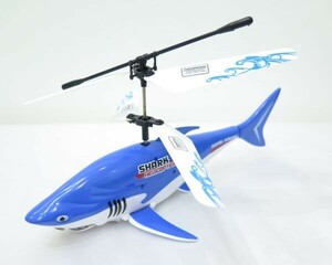 ◆おもちゃ◆ジャンク品 動作未確認 FXD HELICOPTER SHARK サメモチーフ ヘリコプター リモコン プラスチック製 共箱 中古 現状品 詳細不明