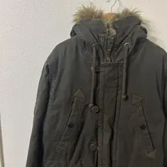 American Eagle ダークグリーン モッズコート ファー付き