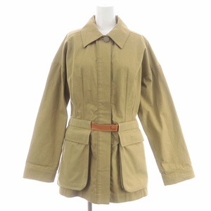 ロエベ LOEWE Cotton Canvas Safari Jacket サファリジャケット ロング 36 ベージュ /MI ■OS ■SH レディース