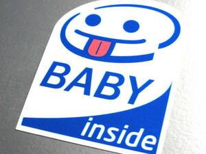 ●BABY inside ステッカー A ●BABY IN CAR耐水シール 赤ちゃんが車に乗ってます おもしろ パロディー ベビー かわいい カーステッカー_(1