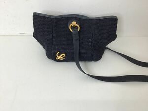 ●営NI005-60　LOEWE　ロエベ　 MADRID1846　ネイビー　ショルダーバック　女性用