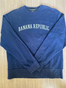 BANANA REPUBLIC / バナナリパブリック スウェット Lサイズ ネイビー クルーネック 90