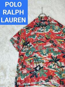 ポロラルフローレン　アロハシャツ　ヤシの木　フラガール　花柄　ポロベア POLO RALPH LAUREN SPORT RRL RLX