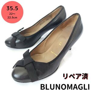 BRUNOMAGLI【ブルーノマリ】リボン ブラックパンプス