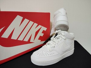 新品24.5cmナイキNIKEレディーススニーカーコートビジョンミッド COURTVISION MIDホワイト白エアフォース1AF1ハイカット好きに