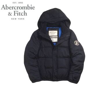 極美品 名作 肉厚極暖 Abercrombie&Fitch 撥水防風 ケンプシェルジャケット ダウンジャケット ブルゾン パーカー メンズL アバクロ 2501189