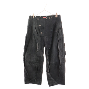 DIESEL ディーゼル P-HESSE DISTRESSED LEATHER PANTS ディストゥレスト レザーパンツ ブラック A12582