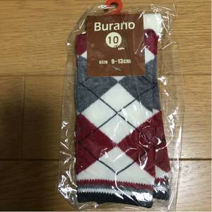 新品未使用　Burano アーガイル柄靴下 9～13cm