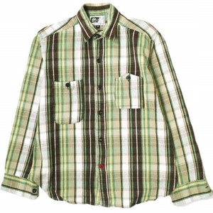 Engineered Garments エンジニアードガーメンツ Work Shirt - Plaid Flannel チェックフランネルワークシャツ XS Brown/Green/White