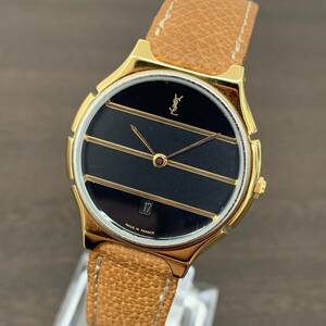 【稼働品】Yves Saint Laurent 腕時計 / YSL イヴサンローラン ゴールドカラー クォーツ