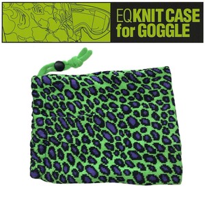 EQ GOGGLE KNIT CASE (カラー GREEN LEOPARD ) イーキュー ゴーグル ニットケース スキー スノーボード