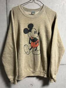 80s ヴィンテージ Disney Mickey Mouse Sweat Shirt ディズニー ミッキーマウス スウェット アメリカ製 チャコールグレー L MADE IN USA