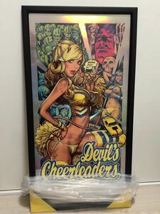 ロッキンジェリービーン Rockin Jelly bean Devil’s Cheer Leaders シルクスクリーンポスター 額付き 新品 チアリーダー ホイール　限定