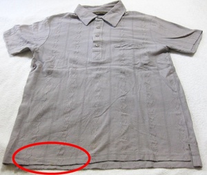 Lサイズ Real Thing 半袖 ポロシャツ　左胸ポケット　茶グレー