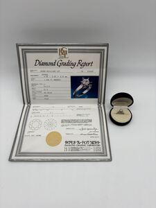 ダイヤモンド D1.004ct Pt1000 刻印 プラチナ 指輪 リング 鑑定書付き グレーディングレポート(G None I1)