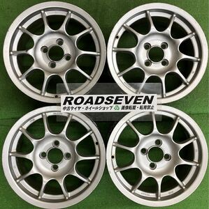 ☆ENKEIエンケイIRS☆15インチ15×6.5J+45/100/4Hナット穴径約15㍉ハブ径約73㍉日本製☆中古アルミホイール4本SET送料無料