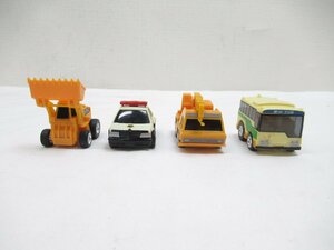 ★【直接引取不可】 チョロＱ まとめて 4点 セット パトカー Ｎｏ．０５４ クレーン車 Ｎｏ．０４０ 路線バス Ｎｏ．０４９ パワーシャベル